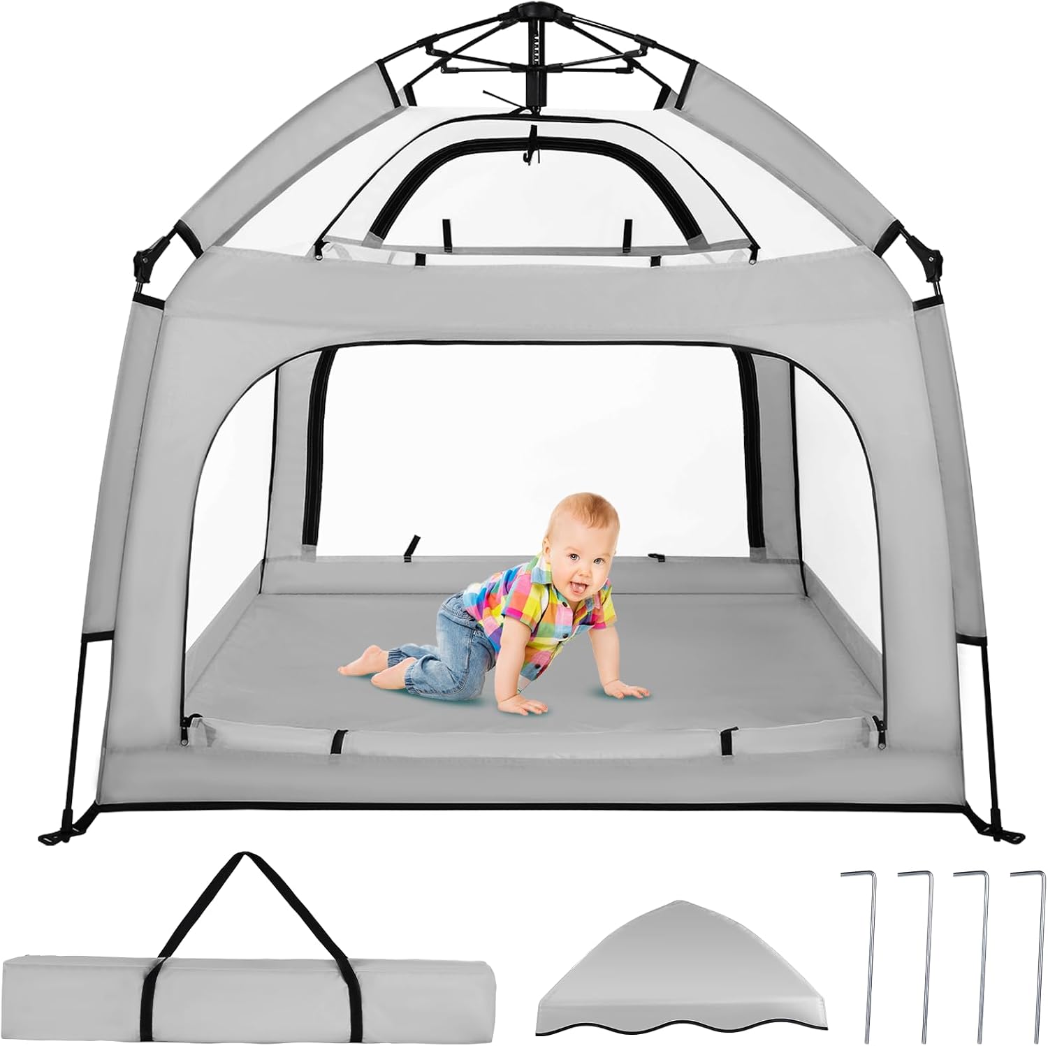 Bend River Baby Playpens with Canopy