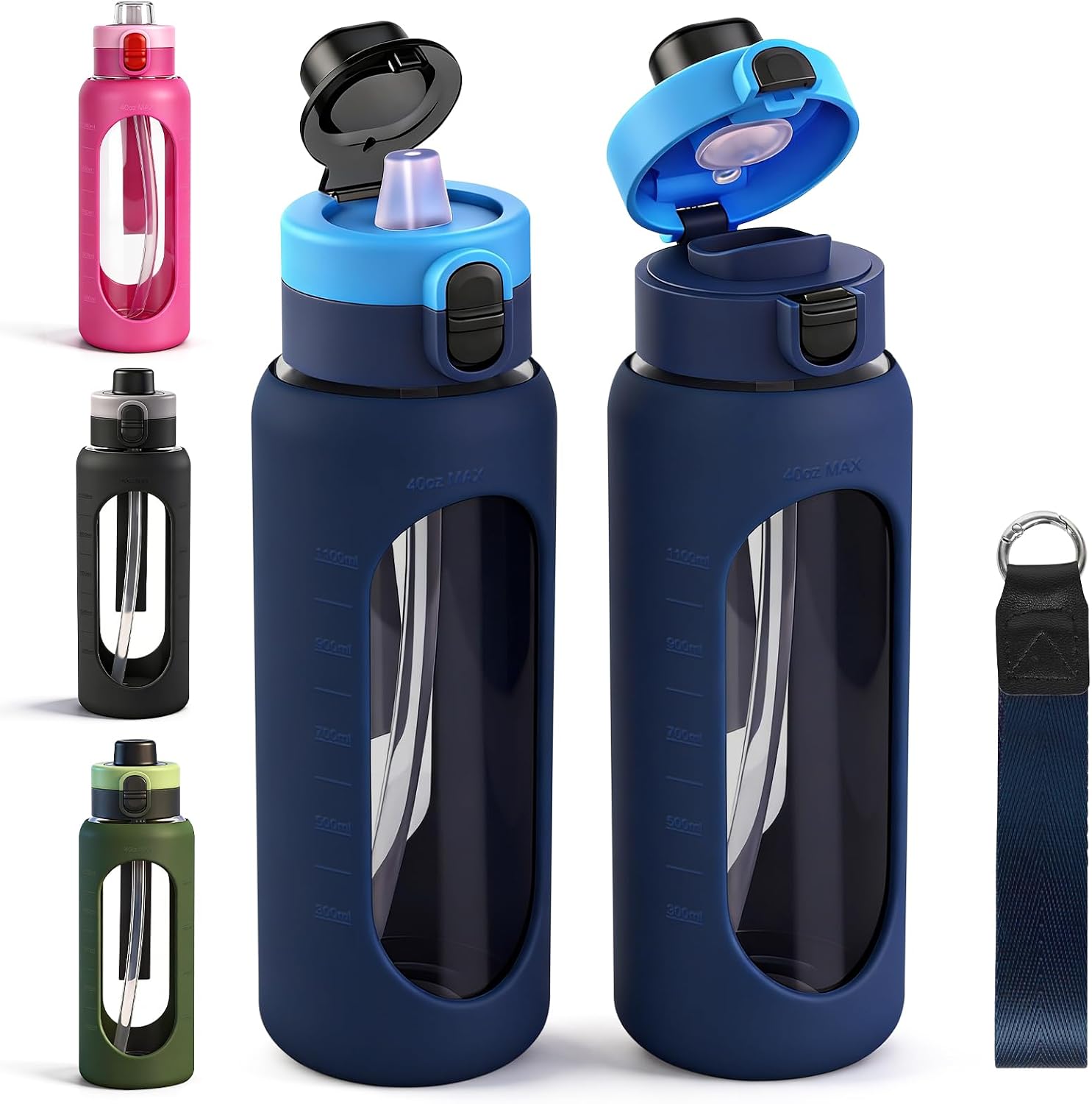 Anotion 40oz Glass Water Bottles