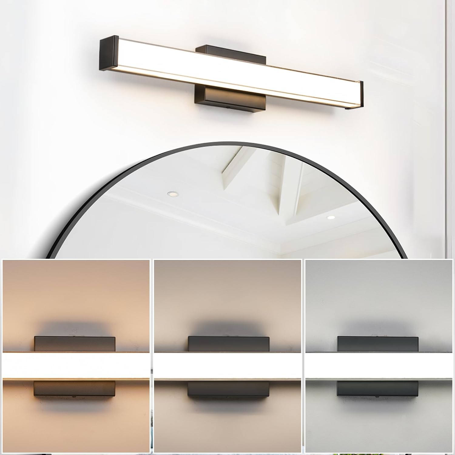 Modern LED Bathroom Vanity Lights (Matte Black