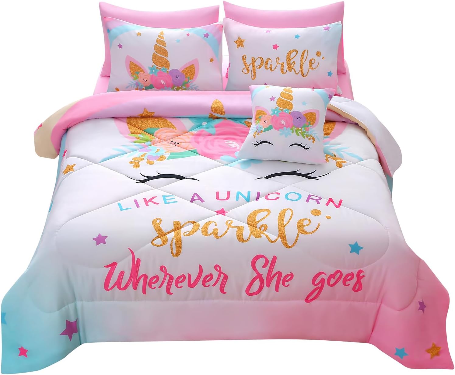 JQinHome Unicorn Bedding Sets