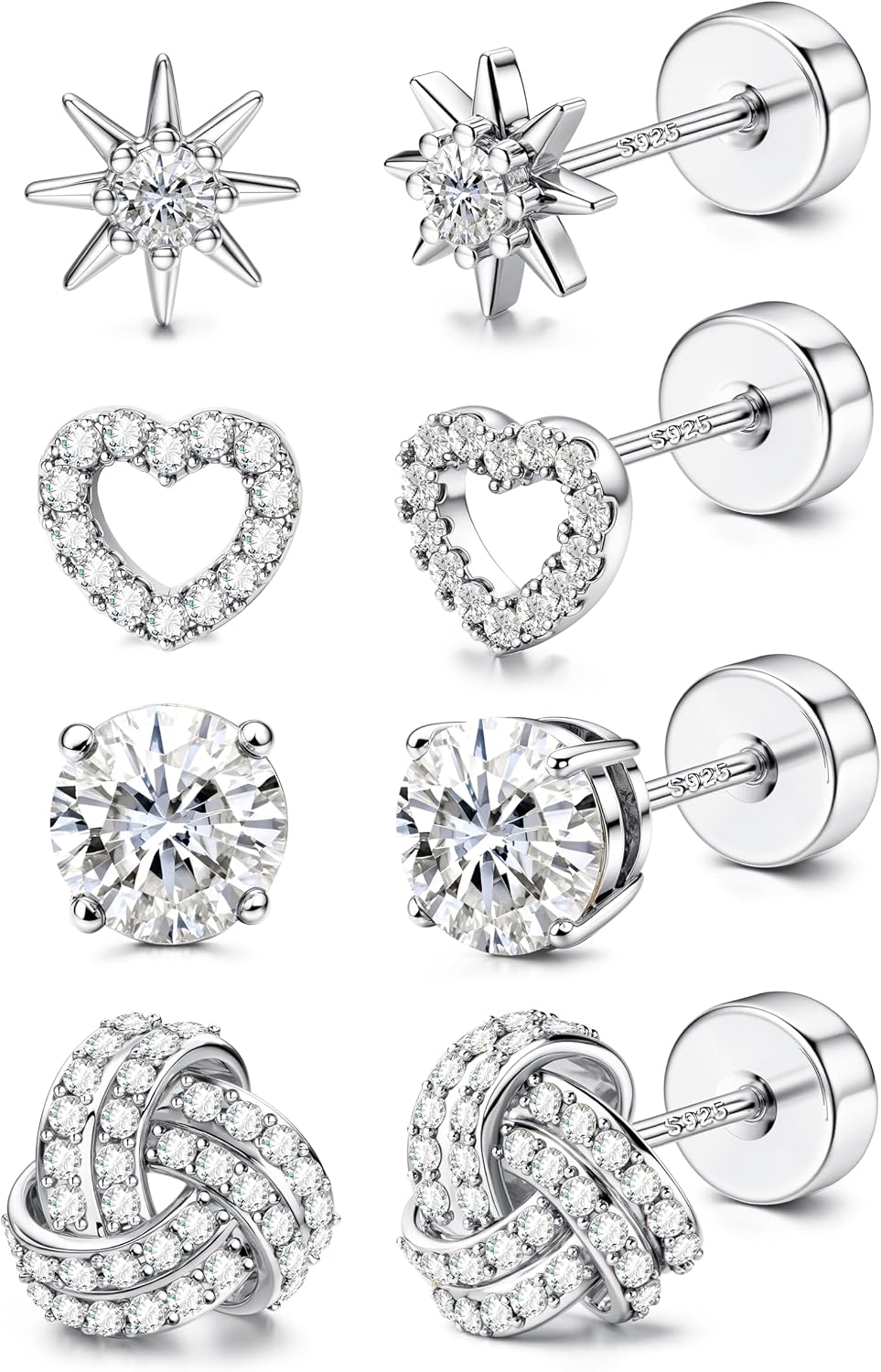 YADOCA Sterling Silver Stud Earrings
