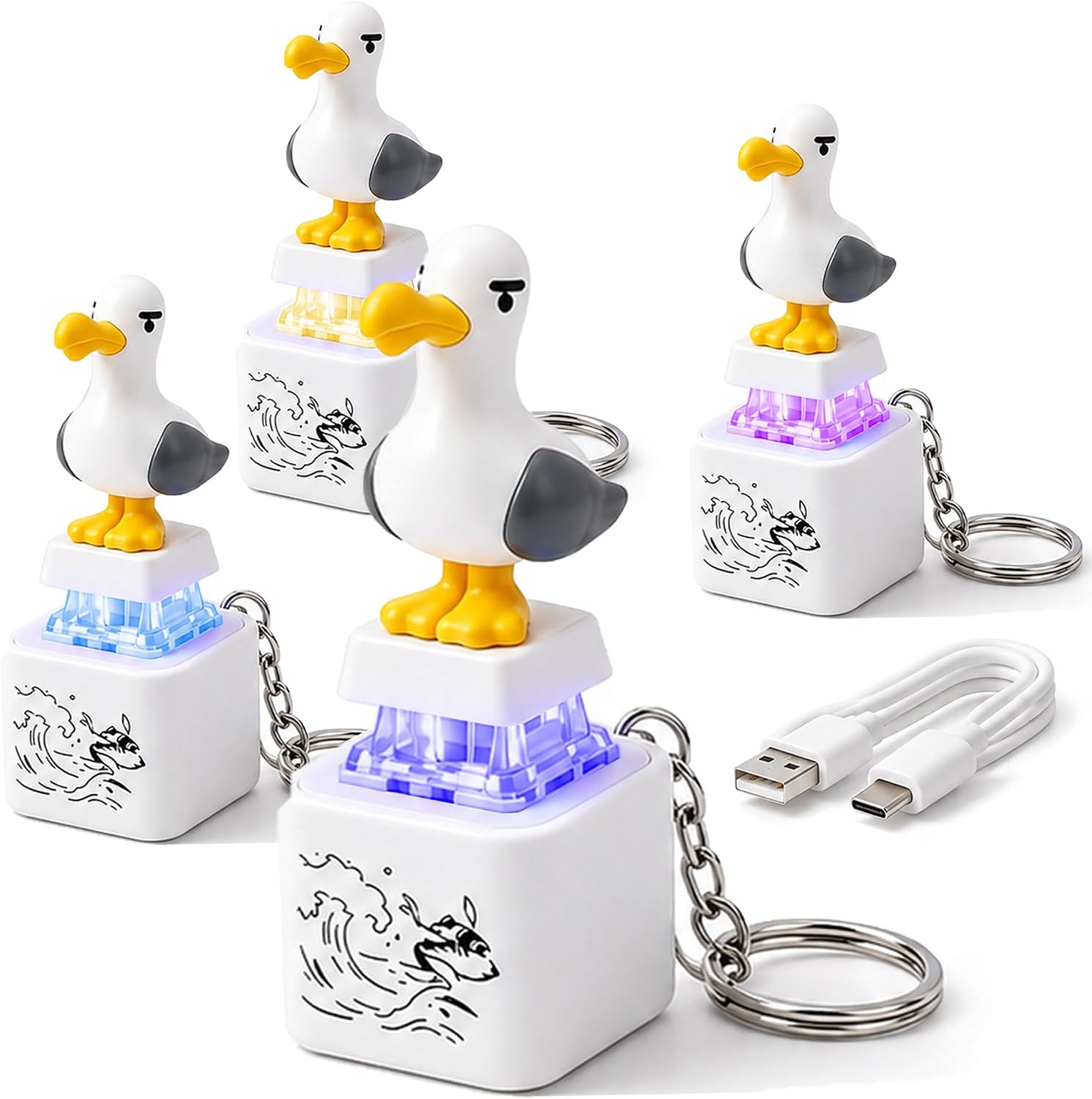 Seagull Mine Button Keychains