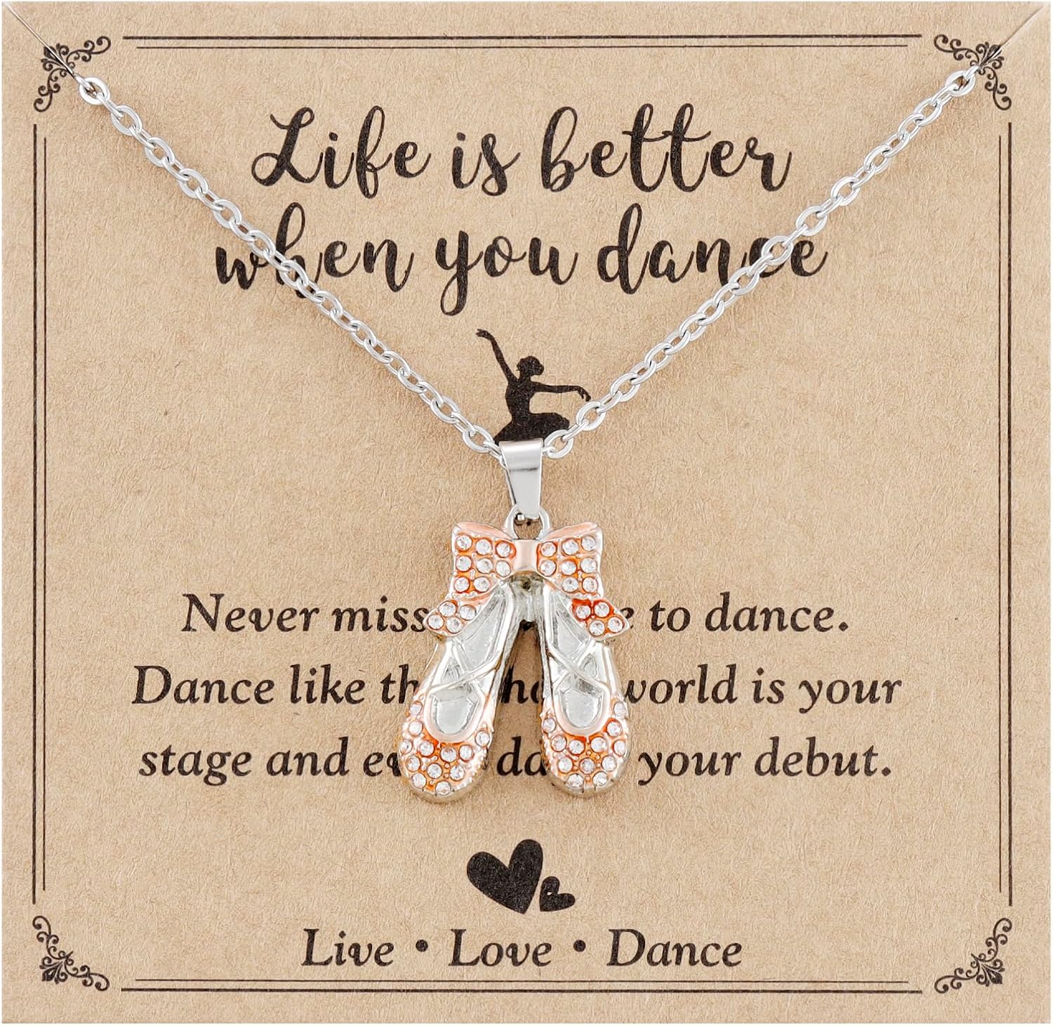 Kivosliviz Ballerina Gifts for Little Dancer Student Women Dance Teacher Jewelry Ballet Necklace