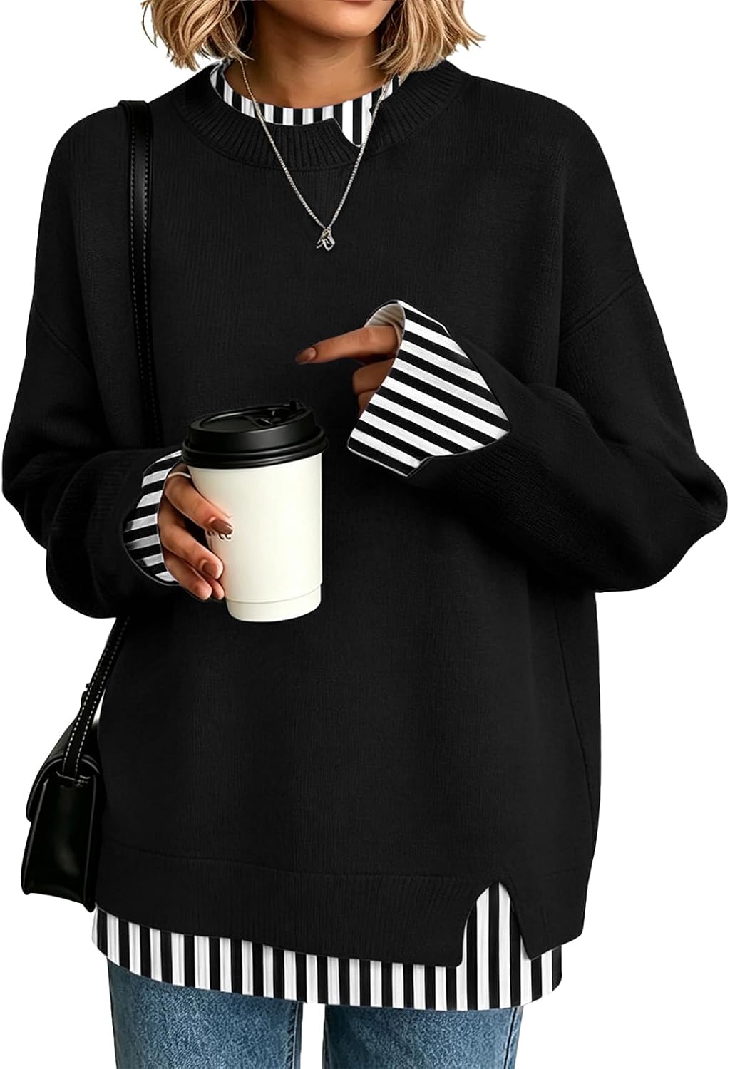 Womens Oversized Striped Sweaters