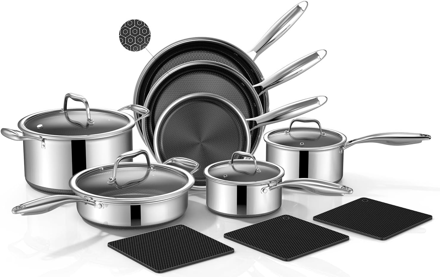 Yoehka 14-Piece Cookware Sets