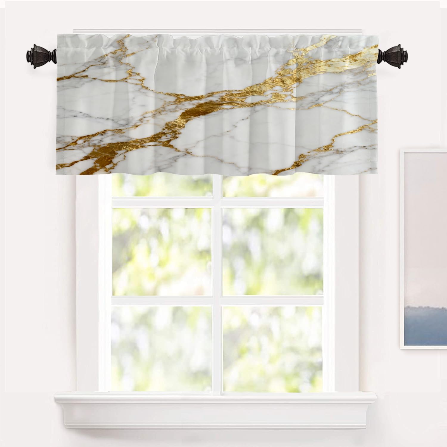 Shrahala Marble Gold Kitchen Valances