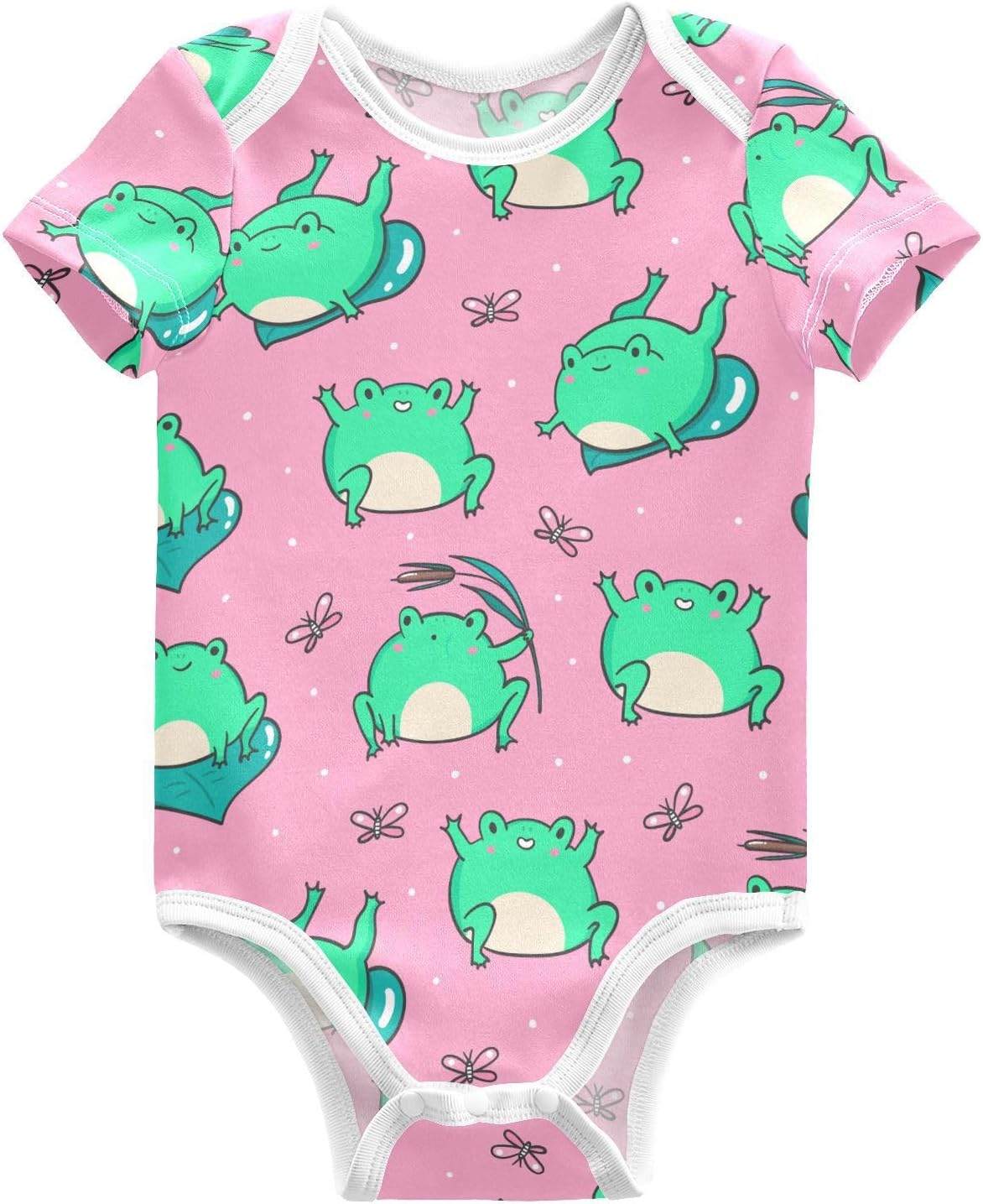 Ollabaky Unisex Baby Bodysuits Short-Sleeve Cotton Baby Clothes for Girls Boys 0-24 Months