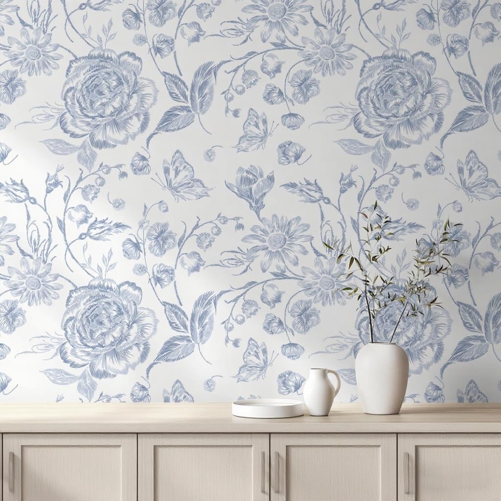 Blue Boho Peel and Stick Wallpapers