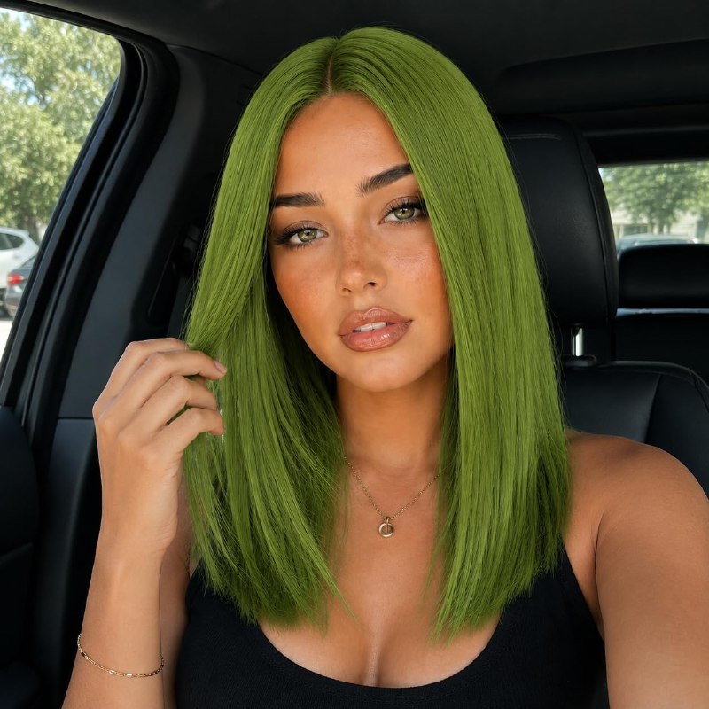 Green Synthetic Wigs