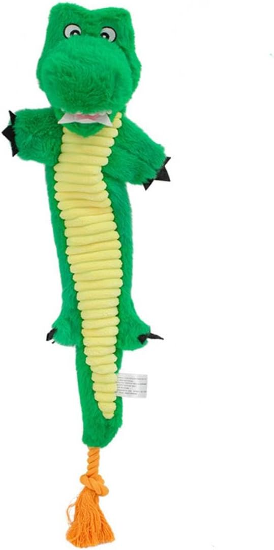 23.62 Inch Stuffing Free Crocodile Squeaky Dog Toy, Tug Chew Toy for Dogs