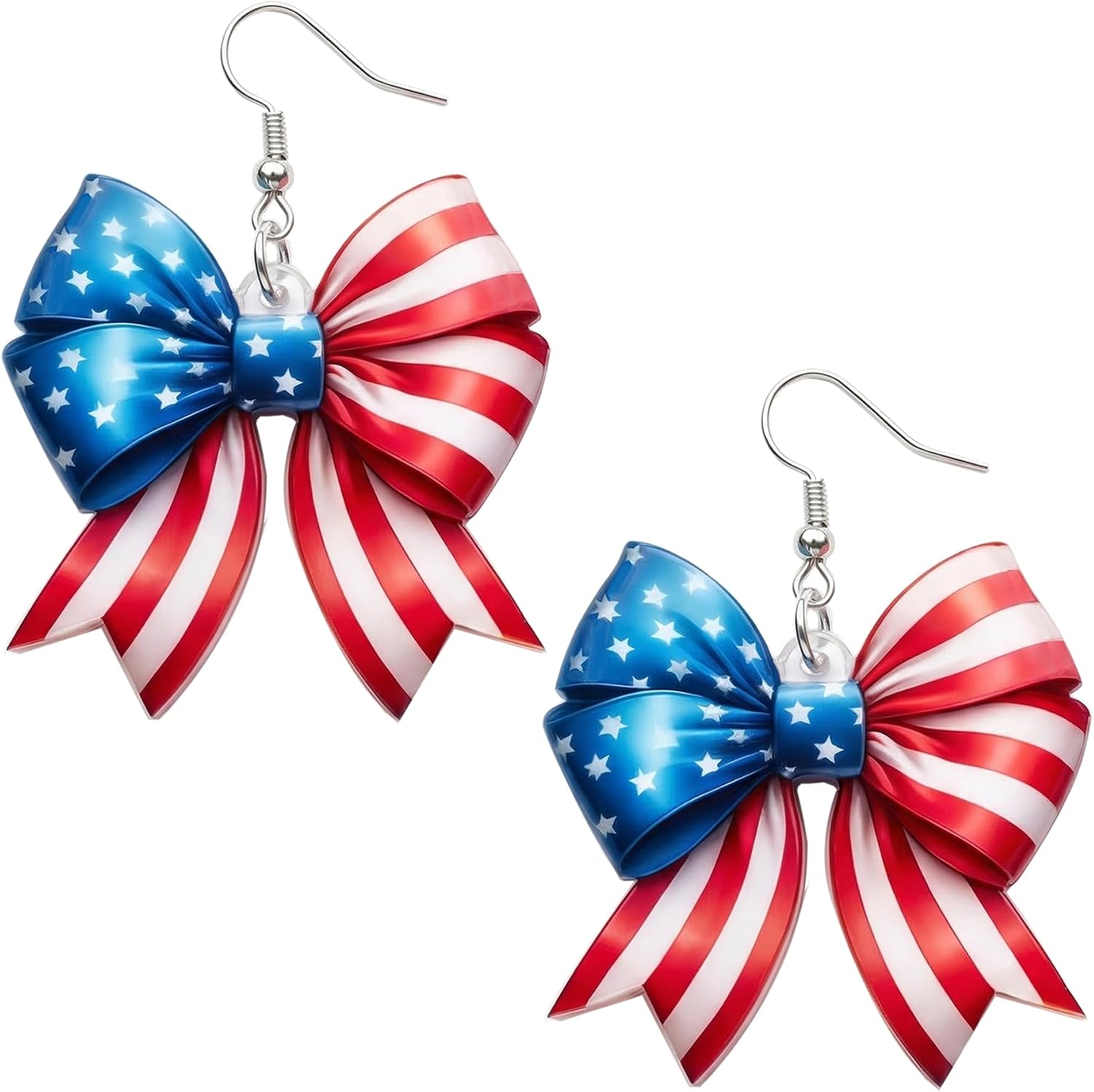 4th of July Bow Earrings