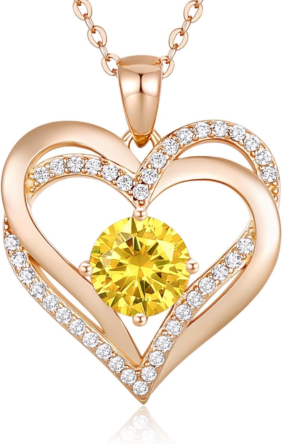 Sterling Silver Heart Birthstone Necklaces
