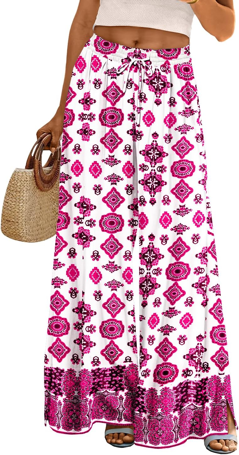 YESNO Women's Flowy Palazzo Pants