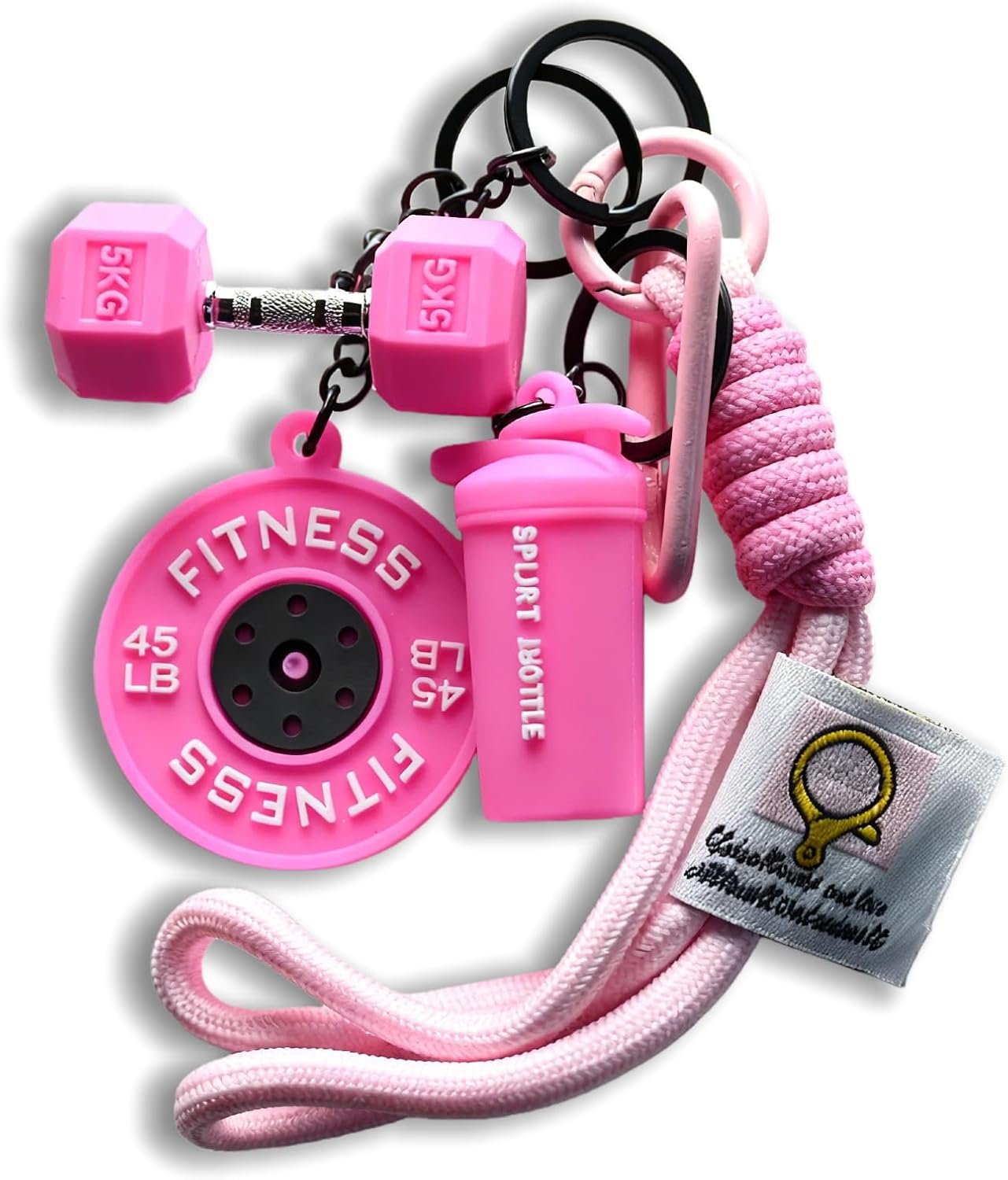 Colorful Fitness Keychains (Pink