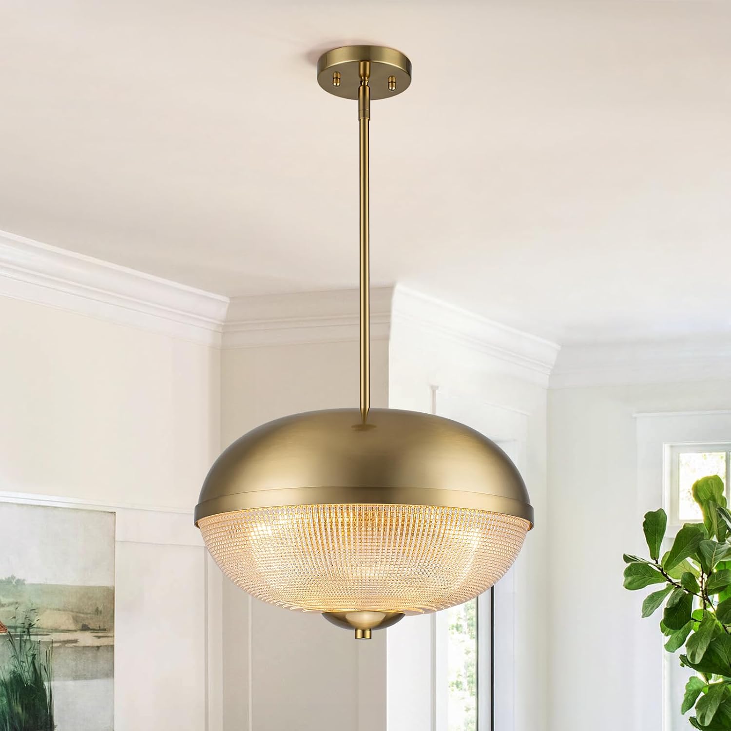 Zicbol Brass Glass Pendant Lights
