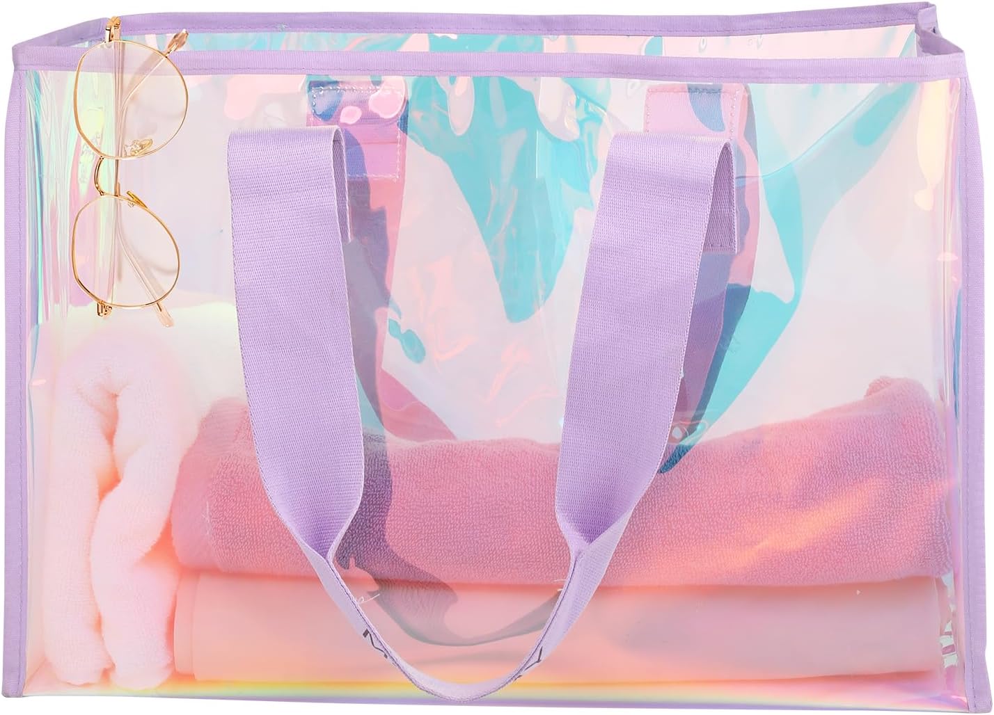 Clear Large Iridescent Totes