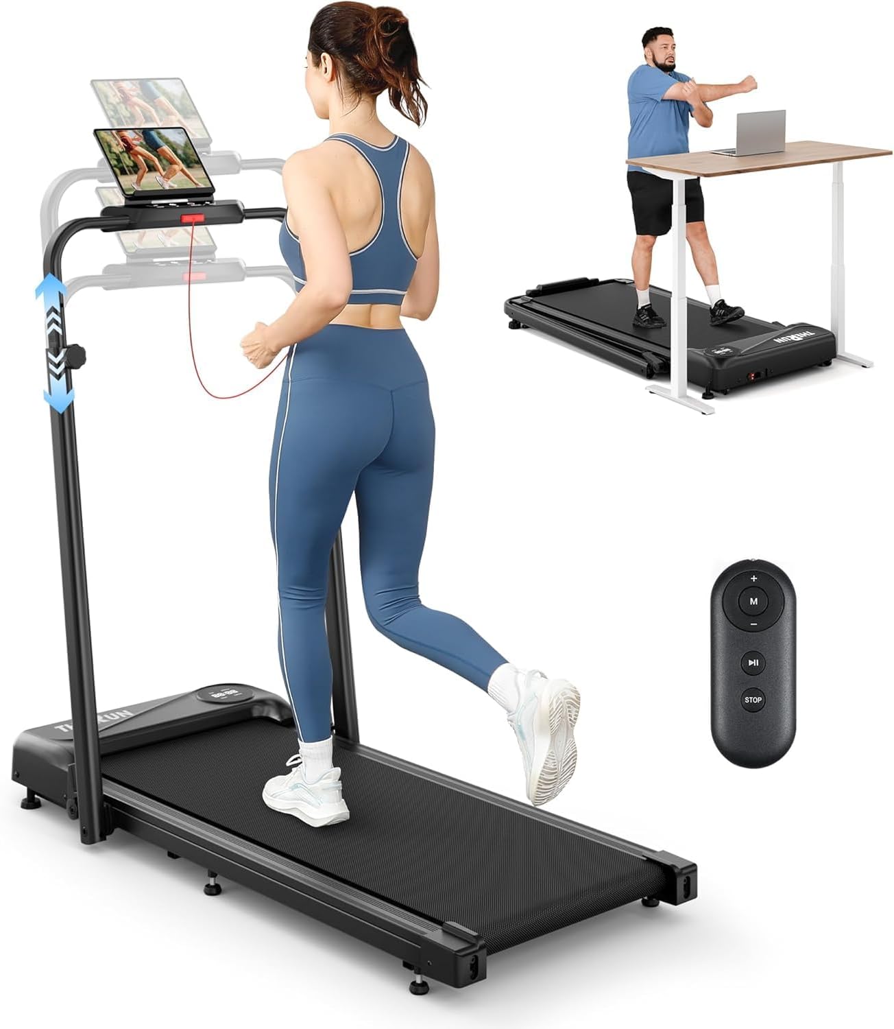 THERUN Walking Pads with Handlebar