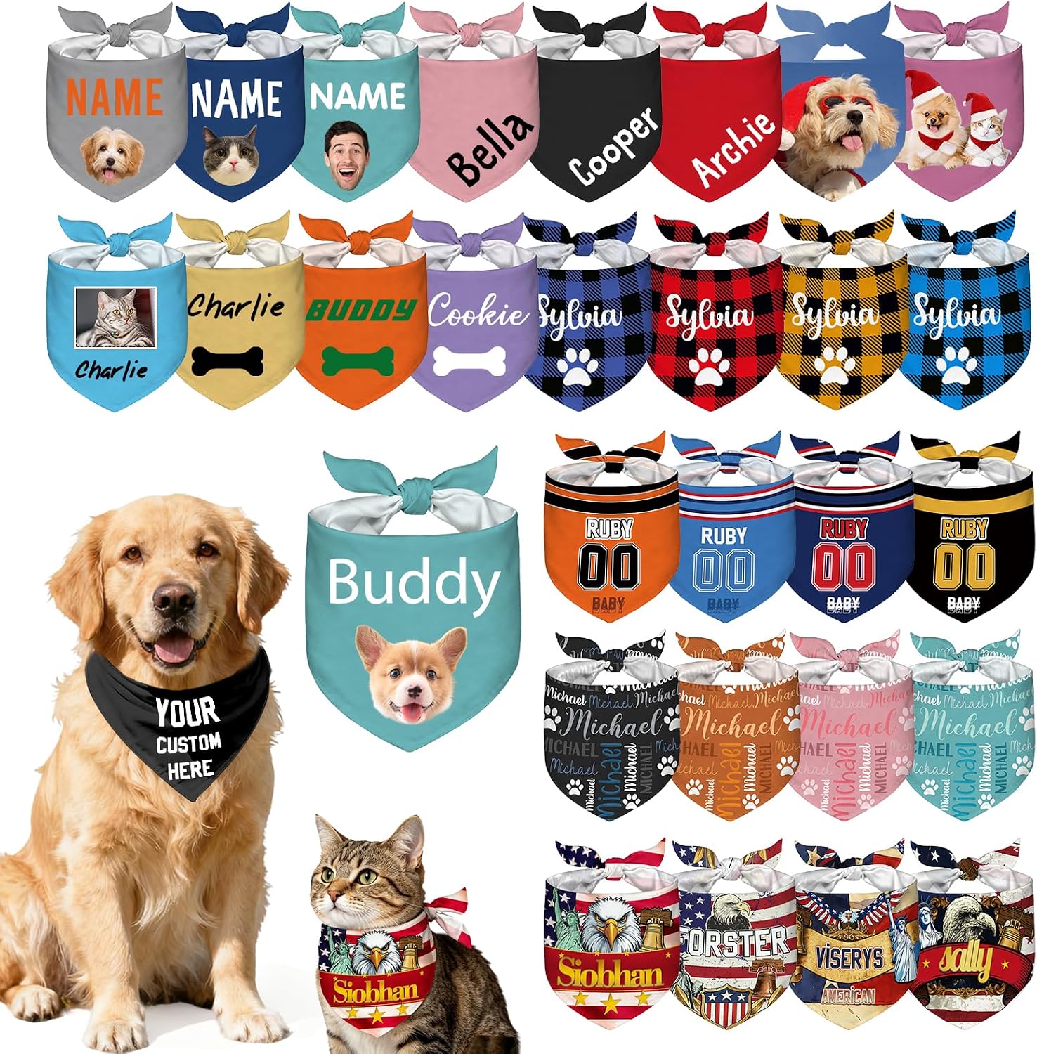 Custom Personalized Dog Bandanas