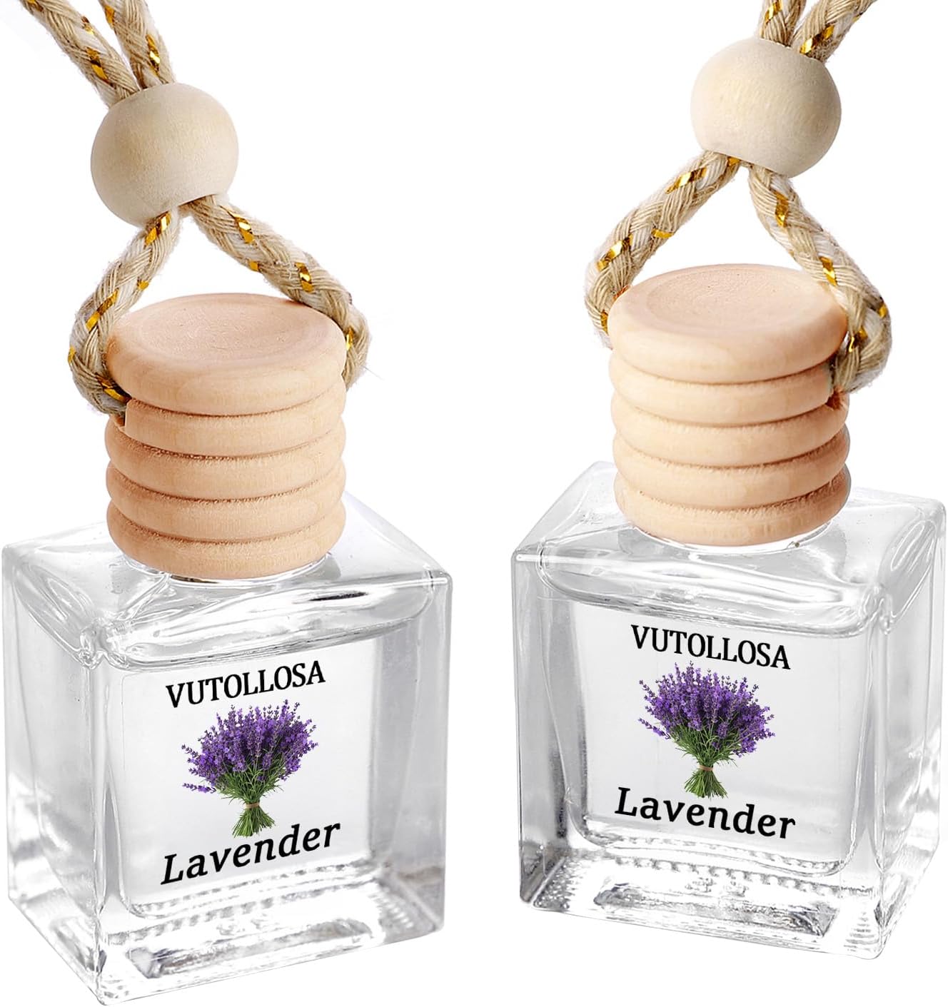 Vutollosa Car Air Freshener Hanging Lavender 2 Pack,Essential Oils Diffuser Car Scents Decor Air Freshener,Long-Lasting Cute Car Accessories for Women & Men