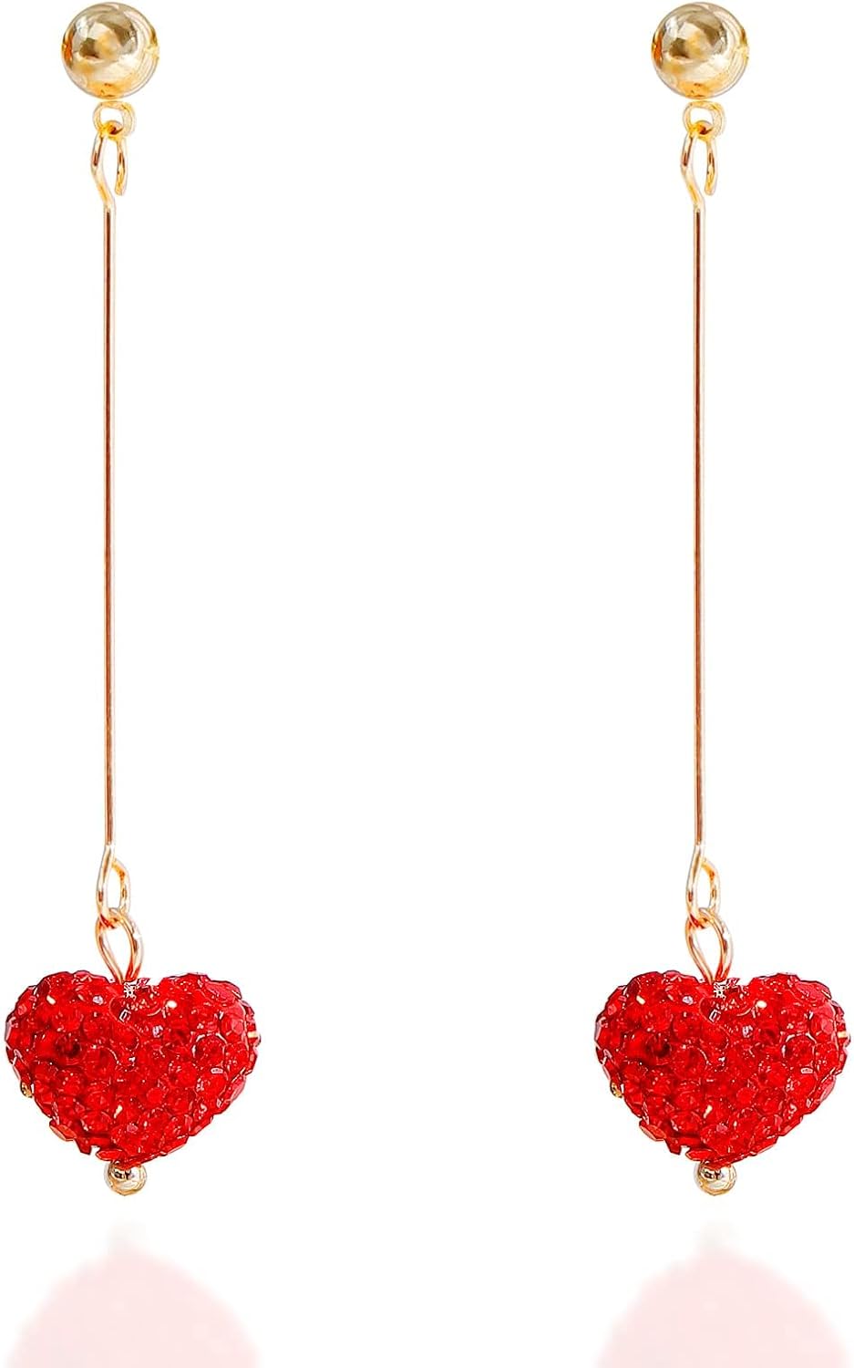 Valentines Day Earrings for Women Red Heart Earrings Rhinestone Heart Drop Dangle Earring Valentine's Day Mother's Day Jewelry Gifts