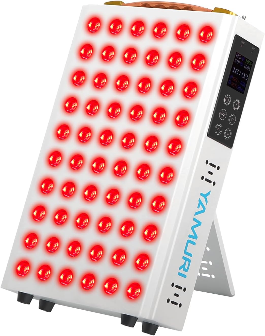 Red Light Therapy Panel, 660nm 850nm Red Light Therapy for Body, 9 Pulse Modes, 60 LEDs Light Therapy Lamp Built-in Timer and Stand for Daily Wellness
