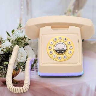 PR!CE DROP + 10% OFF CLIP COUP0N ( ) UKBW Audio Guest Book Wedding Phone, 32G Record Customized Audio Message with Guest Book, Retro Style Audio Guestbook for Birthdays Parties Confessions Special Occasions, Beige