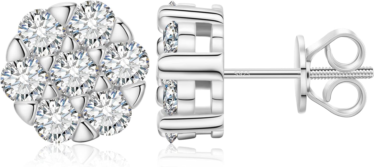 Moissanite Cluster Earrings