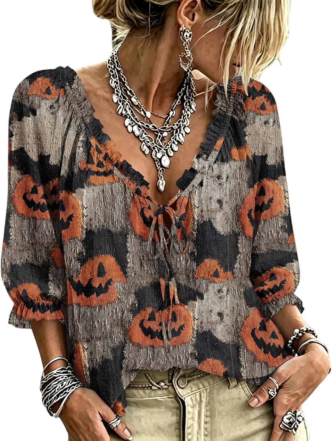 Halloween Tie Front T-Shirts