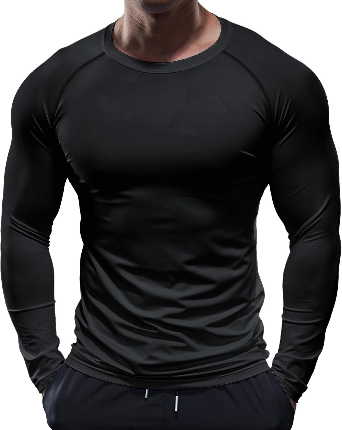 Fioboc Men's Compression Shirt Long Sleeve Quick Dry Workout Shirts for Men