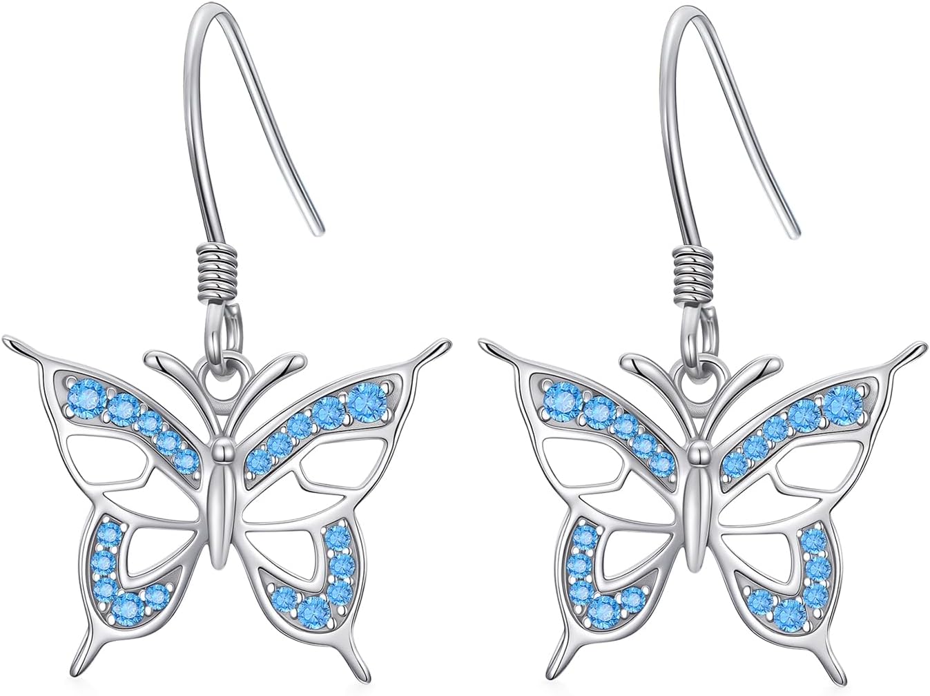 Women Dangle Earrings 925 Sterling Silver Birthstone/Lapis Lazuli/White Pearl/Turquoise/Butterfly/Turtle Drop Leverback Earrings Minimalist Jewelry Gifts