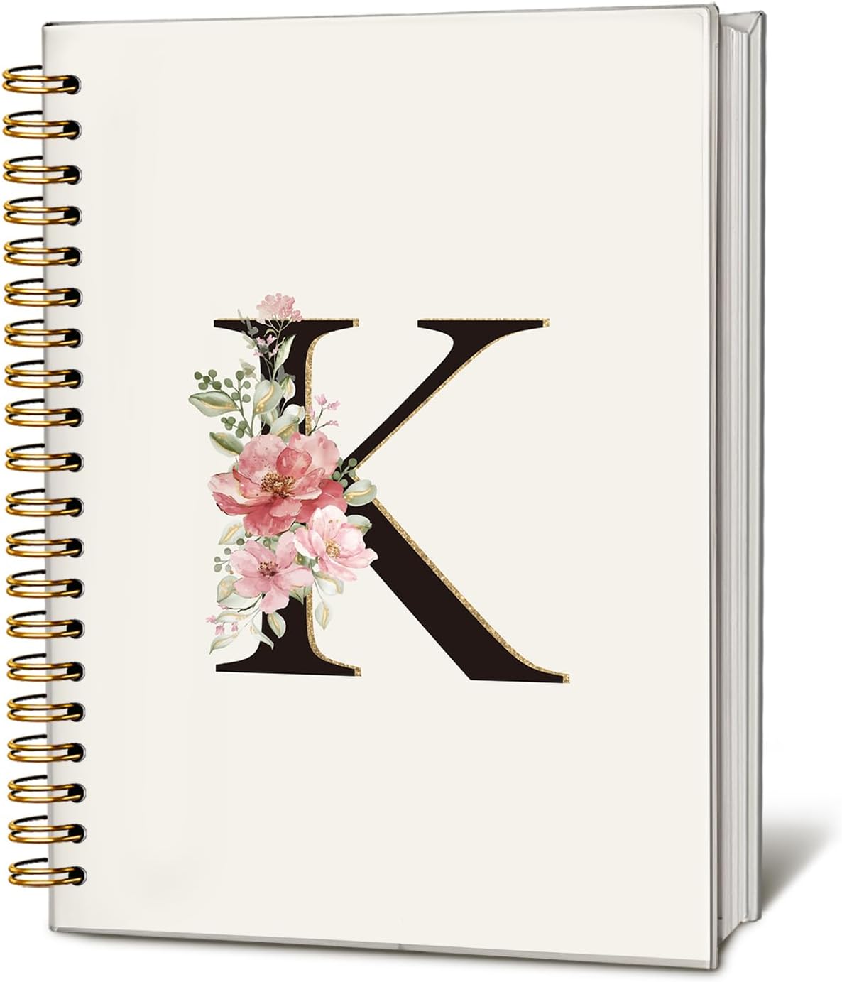 Initial Letter K Notebook, Flower Personalized Monogram Notebook