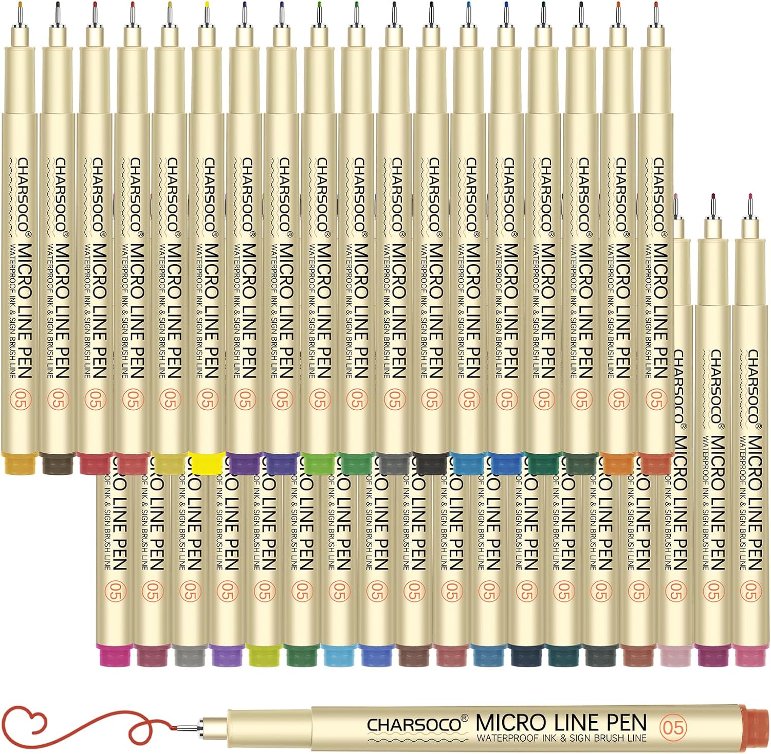 Charsoco Fine Point Micro Pens (36 Colors