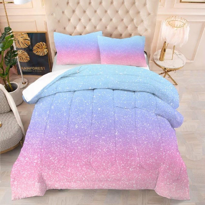 KXRY Pink Galaxy Glitter Comforters