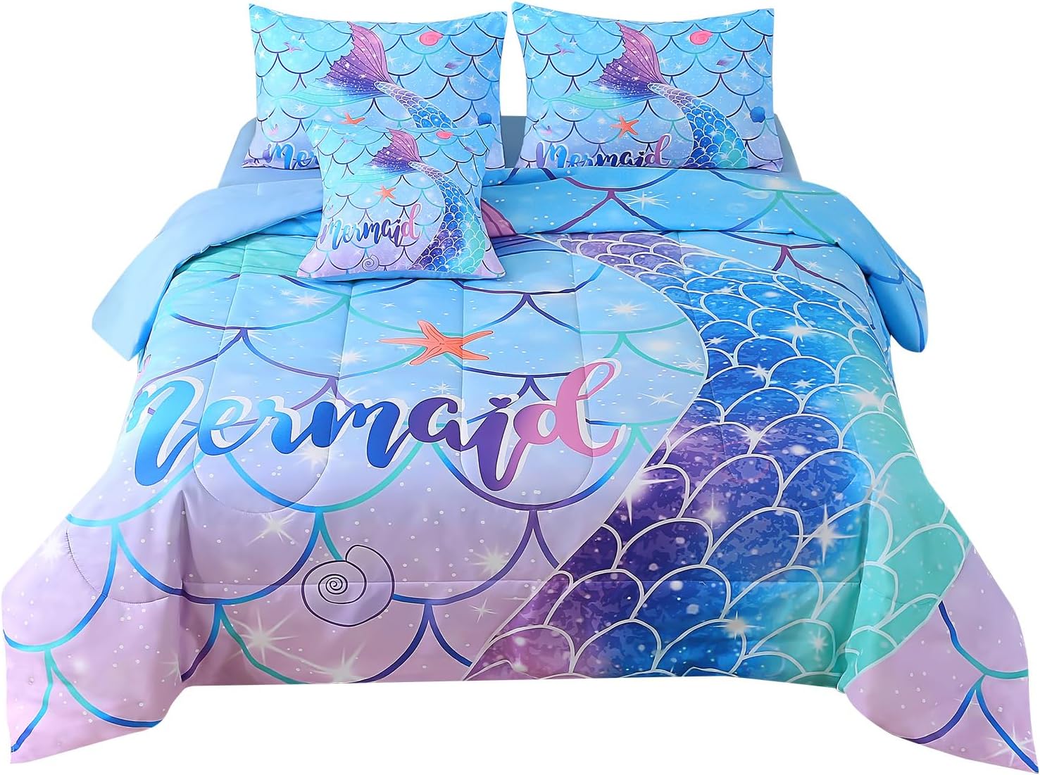 JQinHome Mermaid Bedding Sets