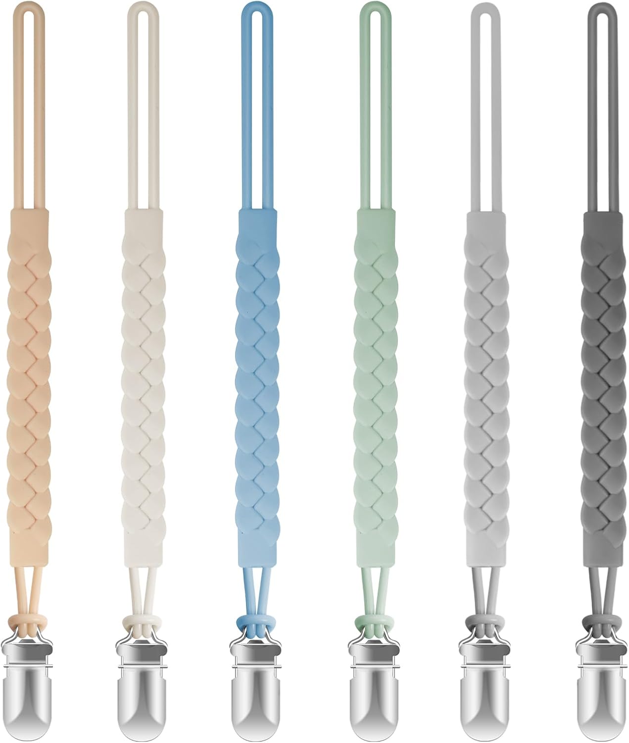 Silicone Pacifier Clips (6-Pack
