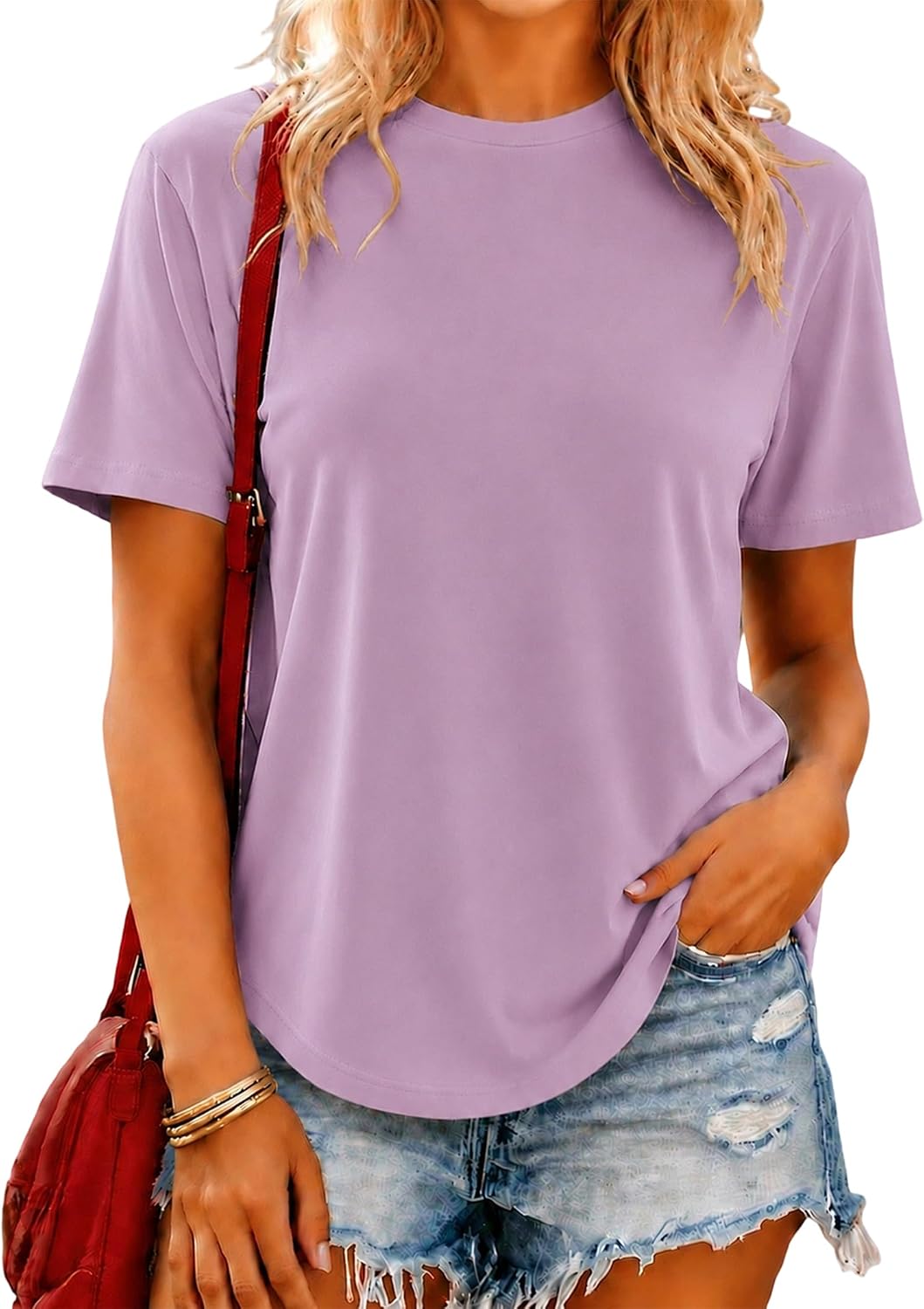 Athletic Tops for Women Short Sleeve Lightweight Casual Everyday Shirt