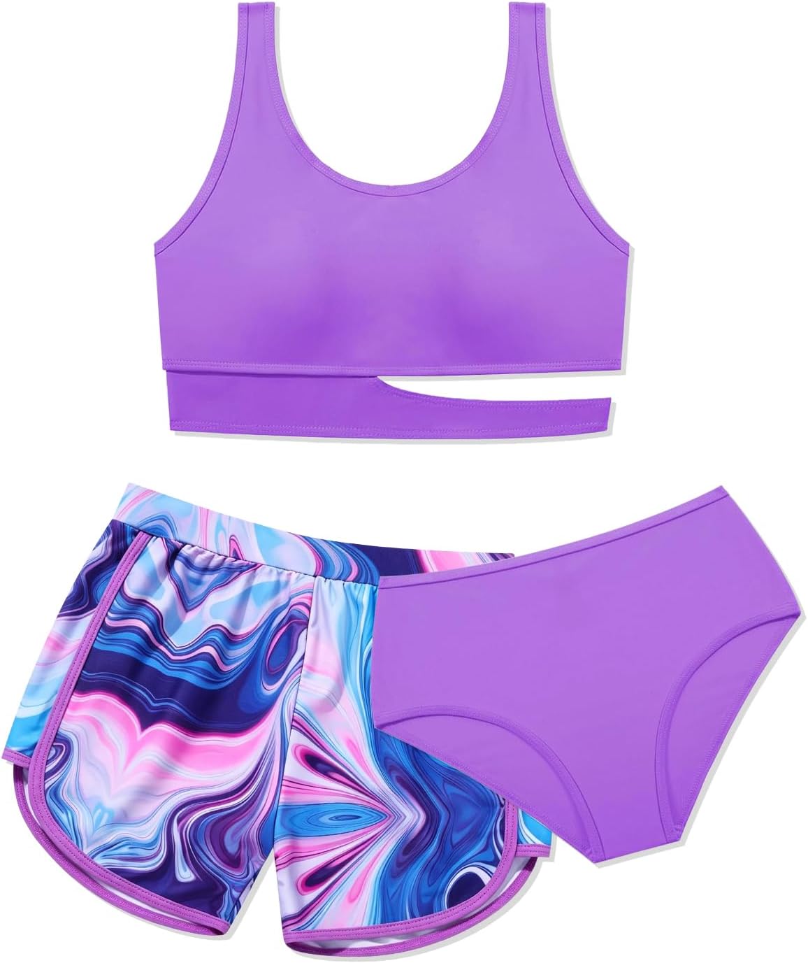 Girls High Waist Swimsuits