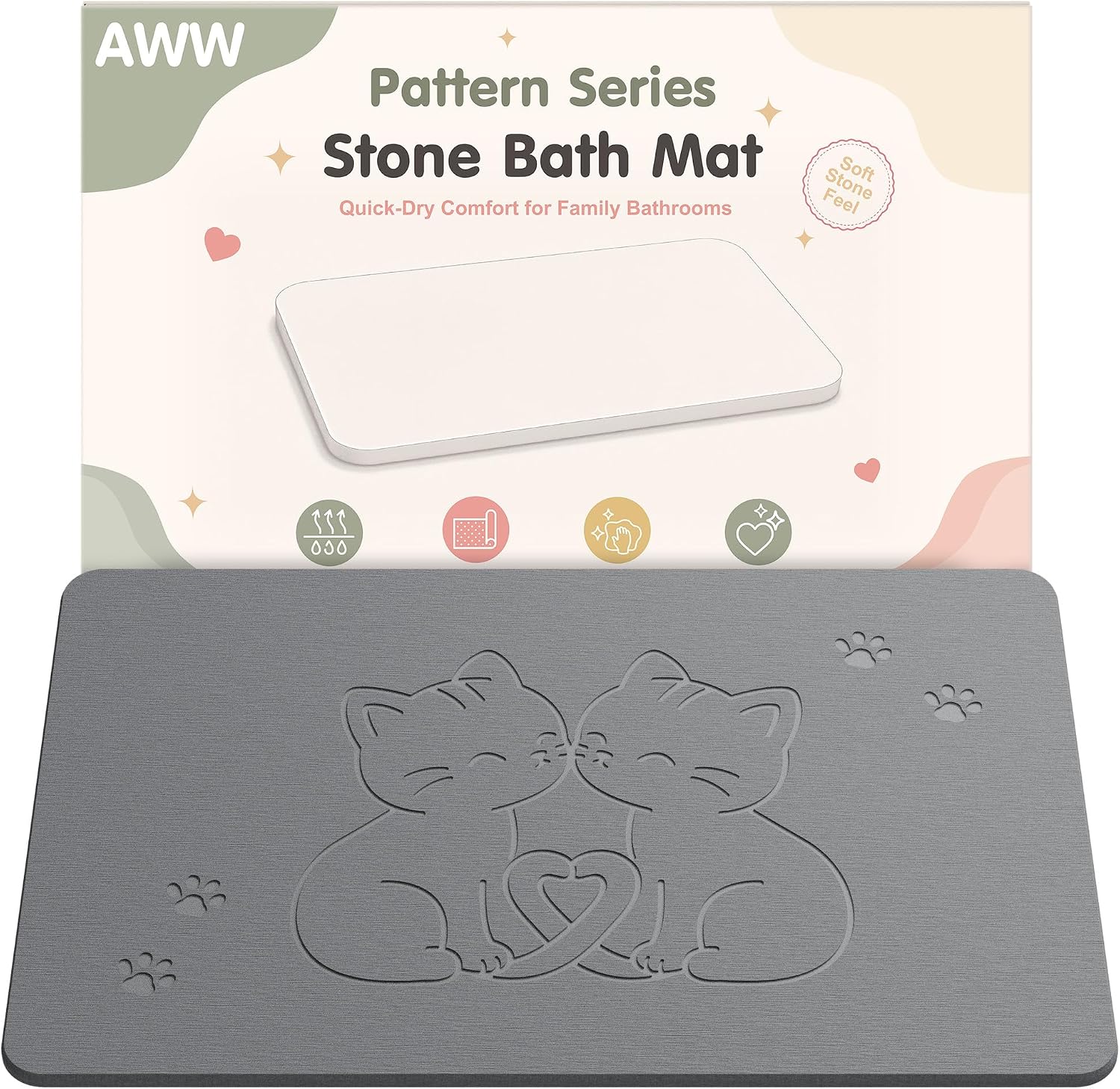 AWW Diatomaceous Earth Bath Mats