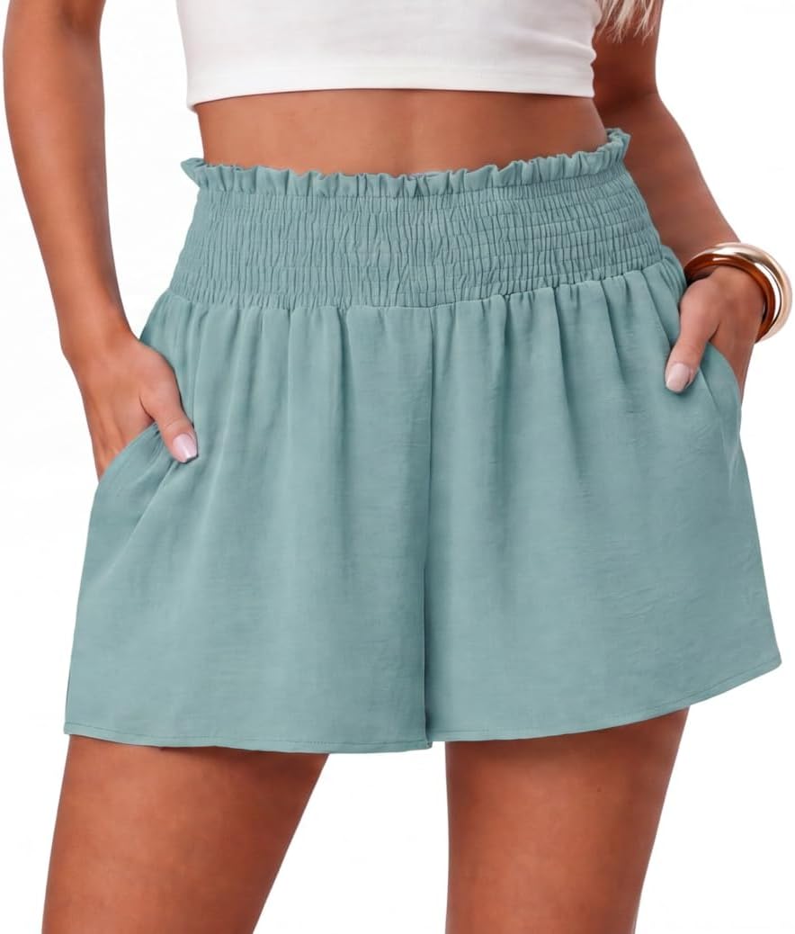 Lepunuo Women's High Waisted Beach Shorts