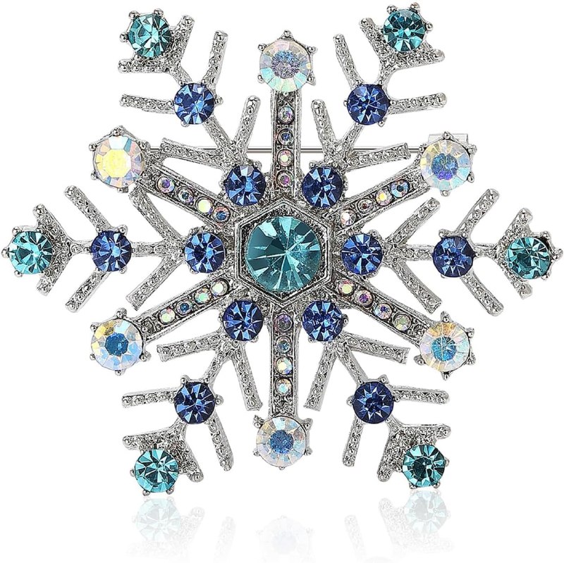 Christmas Brooches and Pins for Women Sparkly Rhinestones Christmas Tree Snowflake Bell Brooch Pins for Socks Bags Stocking Stuffers Christmas Jewelry Gifts