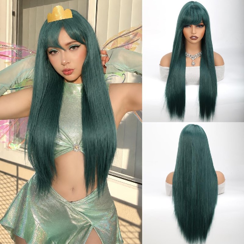 Forfeels Dark Green Wigs