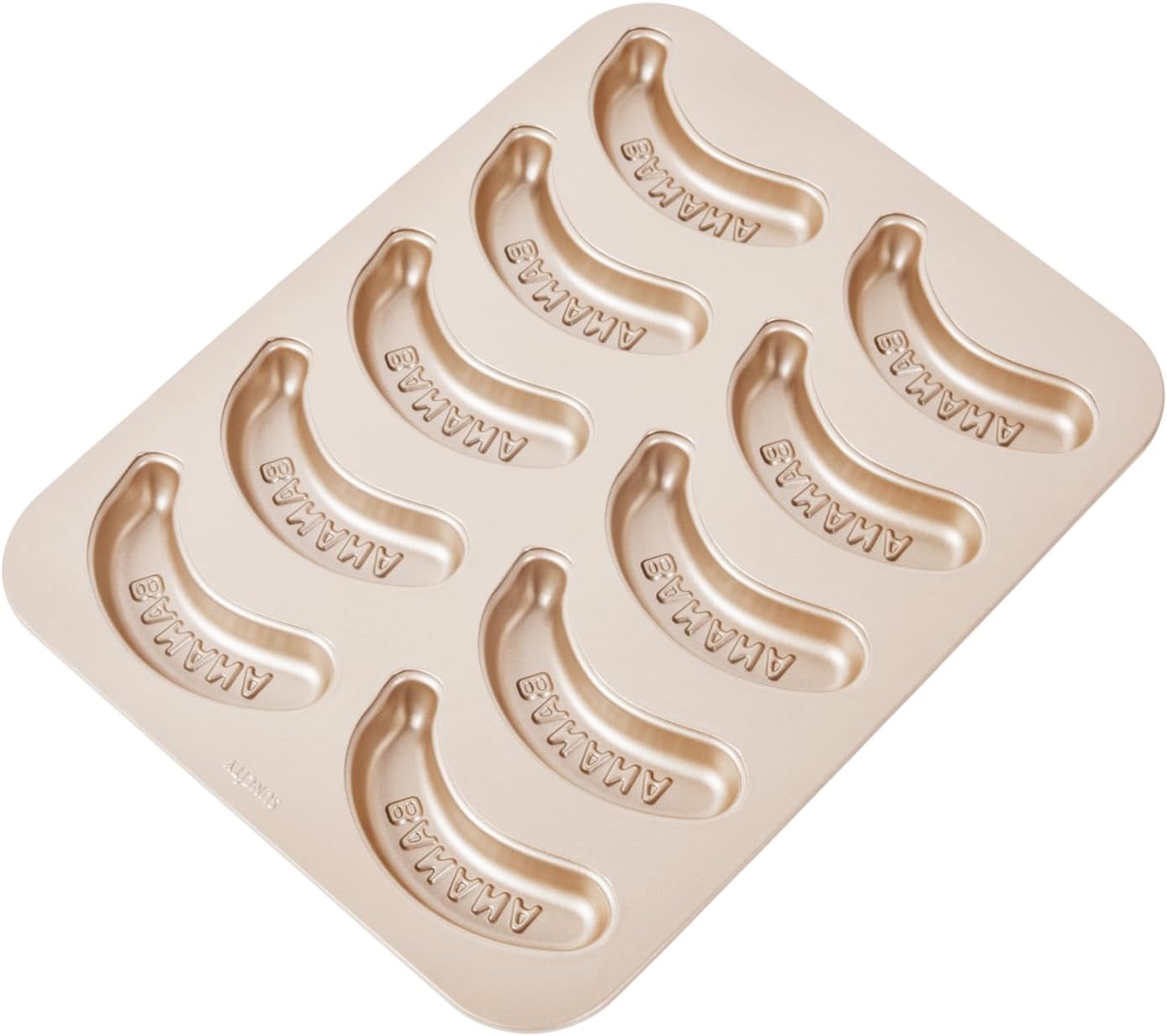 Carbon Steel 10 Cavity Banana Shape Cake Pan, Non-Stick Banana Baking Pan Banana Cake Mold for Muffins and Dessert DIY Decoration for Kitchen and Bakery