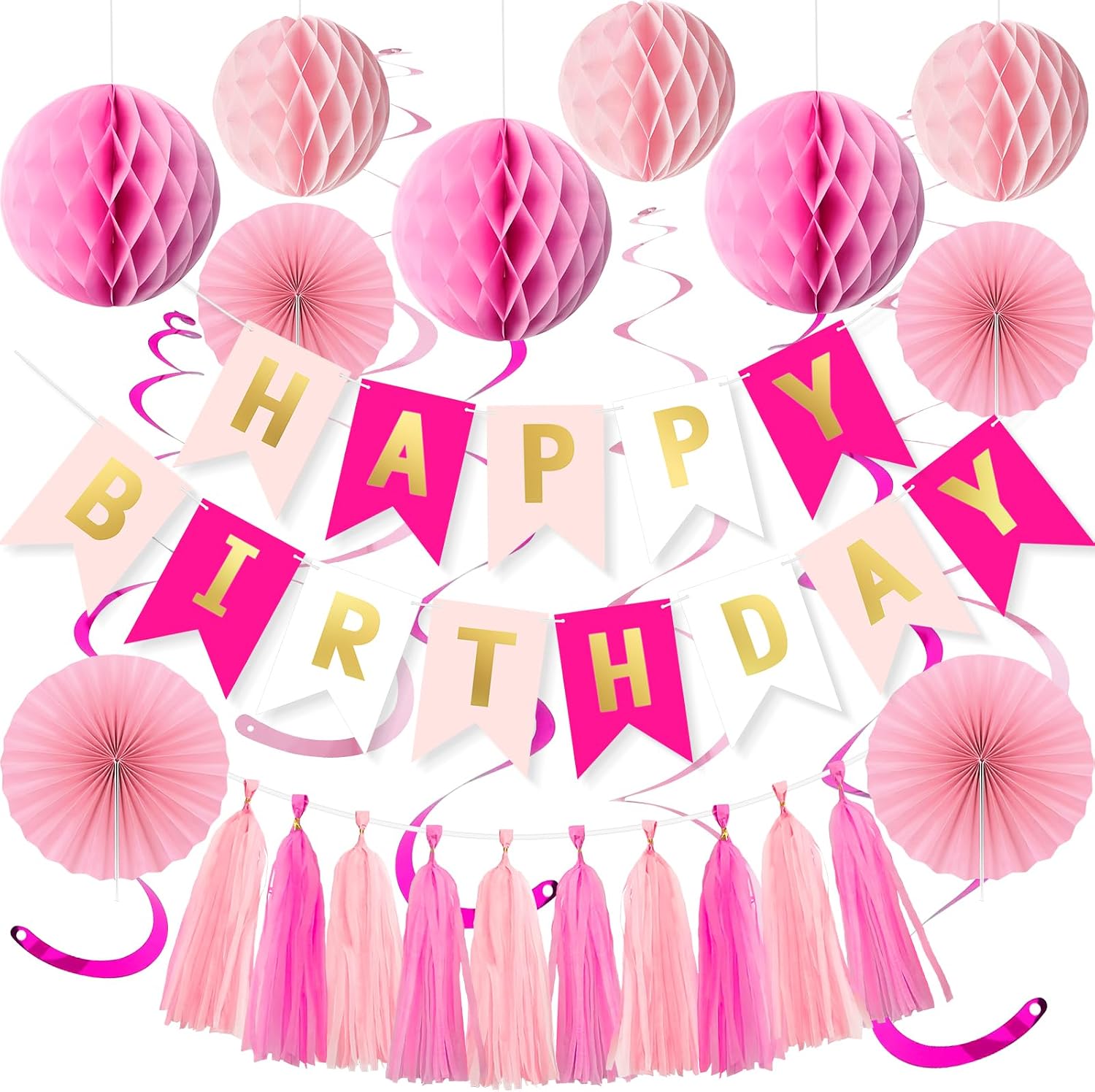Pink Birthday Decoration Sets