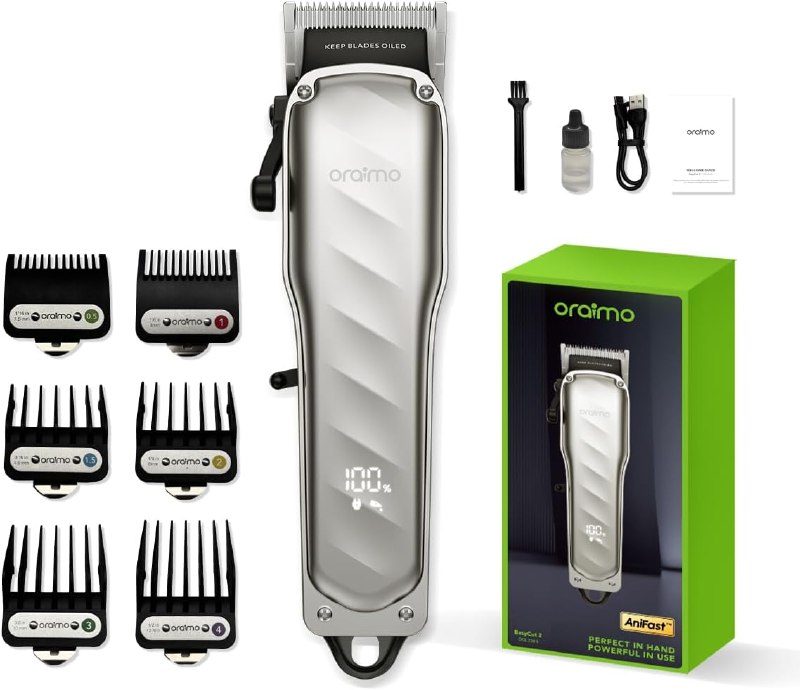 Oraimo EasyCut2 USB Type-C Rechargable Cordless Professional Hair Clippers for Men, Barbers