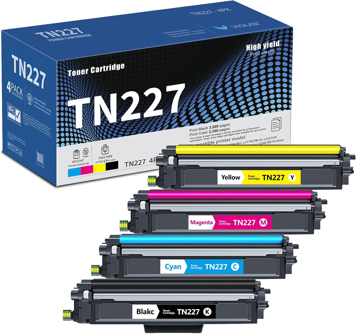 Brother TN227 Toner Cartridges (4-Pack
