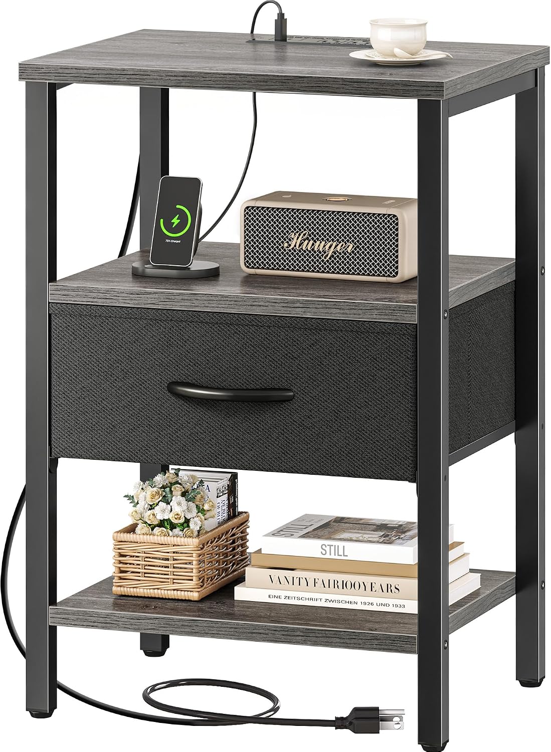 Superjare Nightstands (Charcoal Gray
