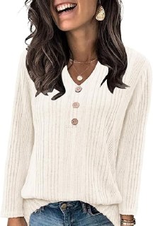 Long Sleeve Top for Women Henley Shirts Tunic