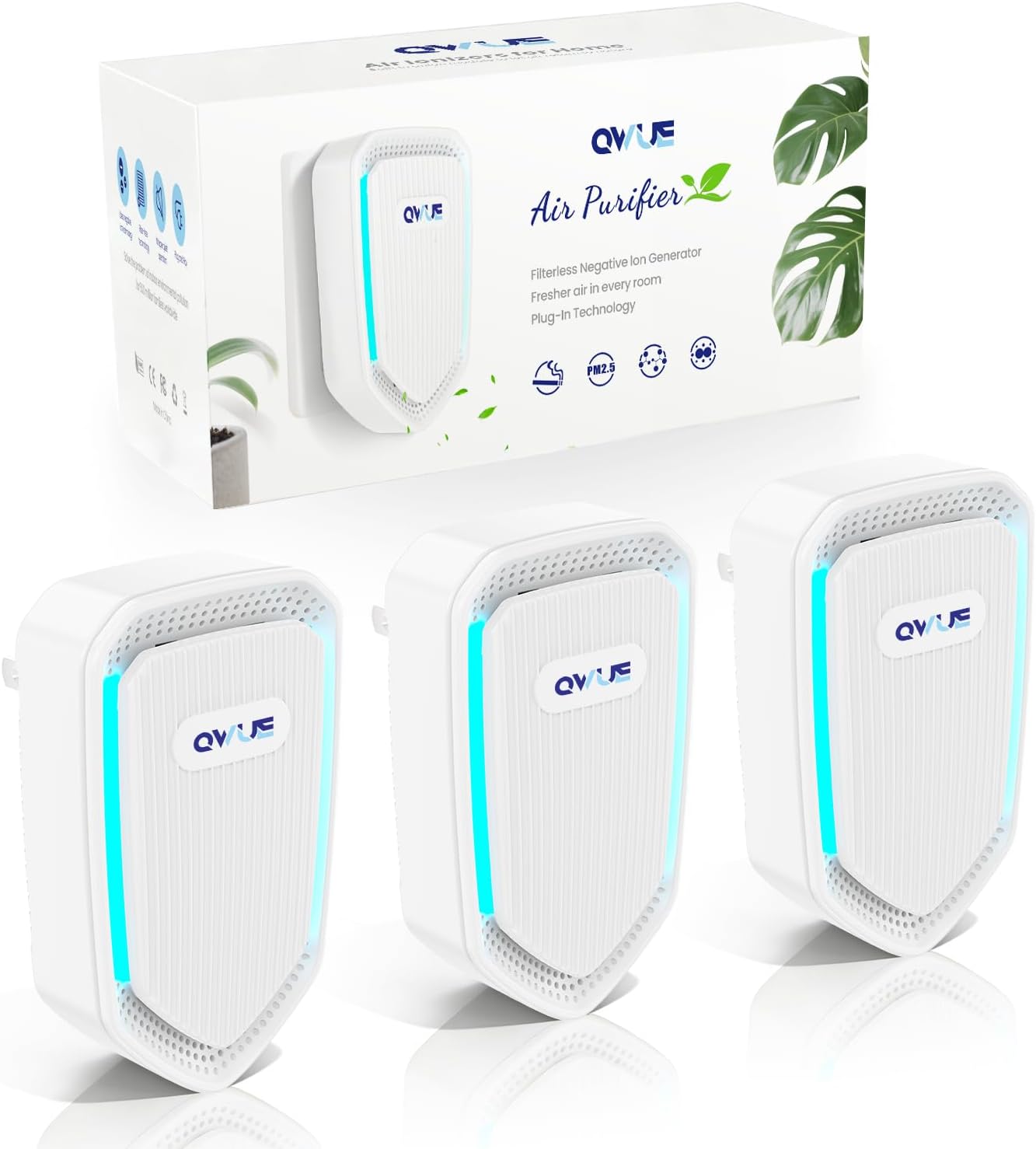 3-Pack Air Ionizer Purifiers