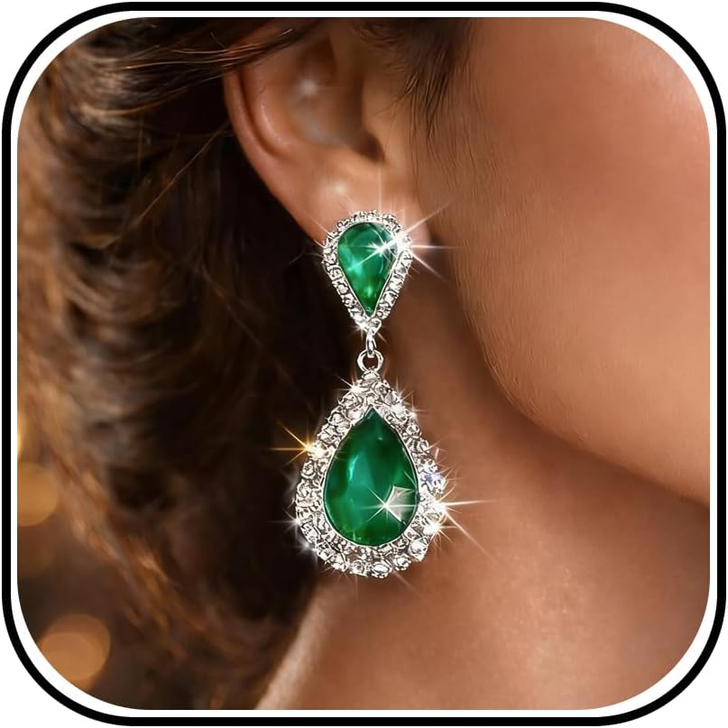 Wedding Earrings for Women Wedding Guest Dress 2025 Crystal Teardrop Dangle Earings Sparkly Bride Earrings Gifts Formal Dresses for Women Party Prom Jewelry Gift