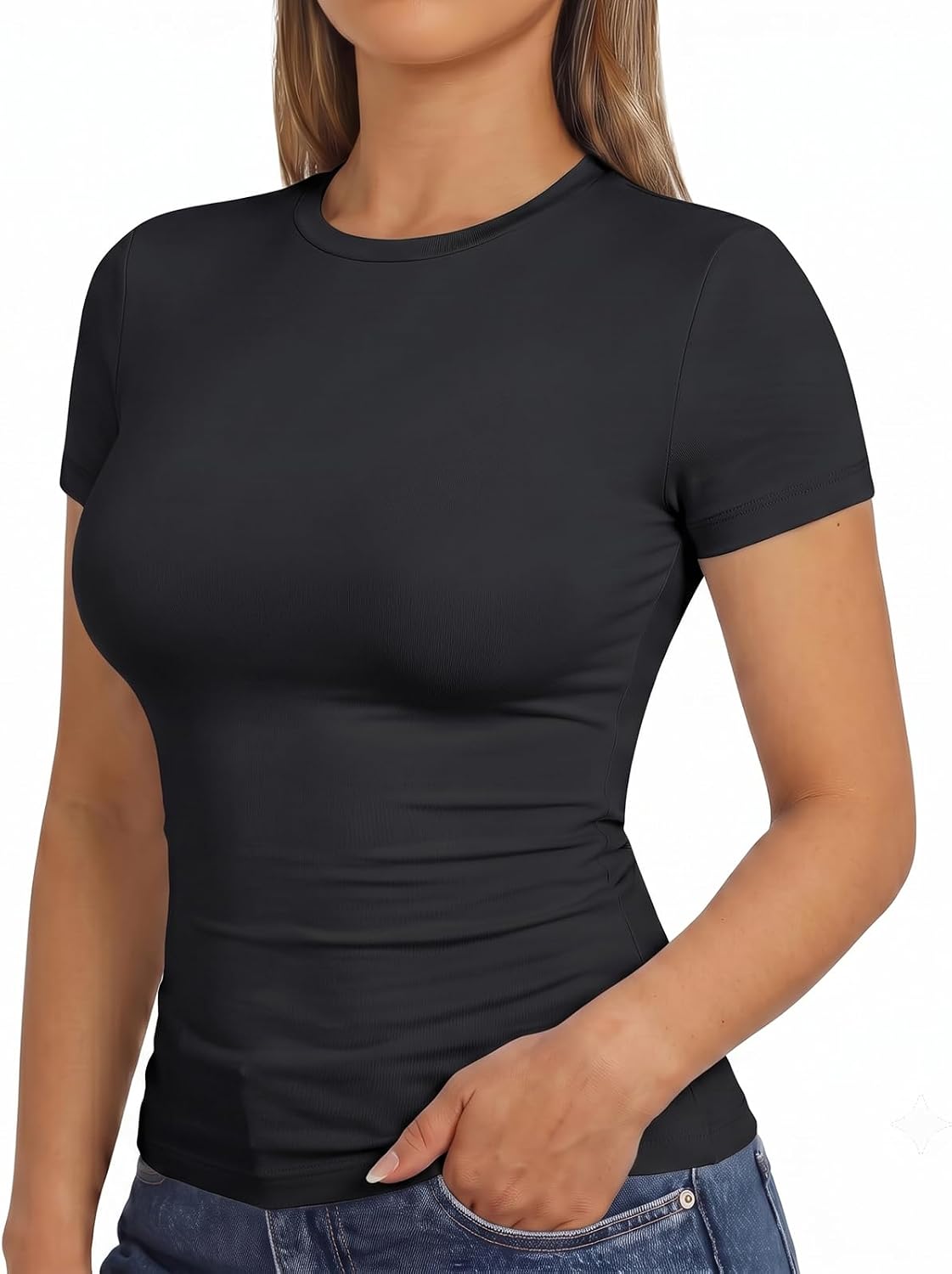 TUTQI Women's Black T-Shirts